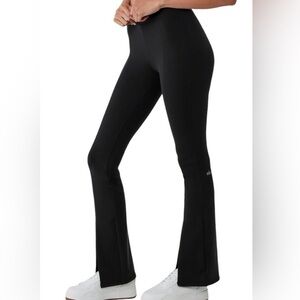 Alo Black Flare Leggings - Front Split